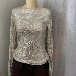 Free People Gold Rush Top in Silver